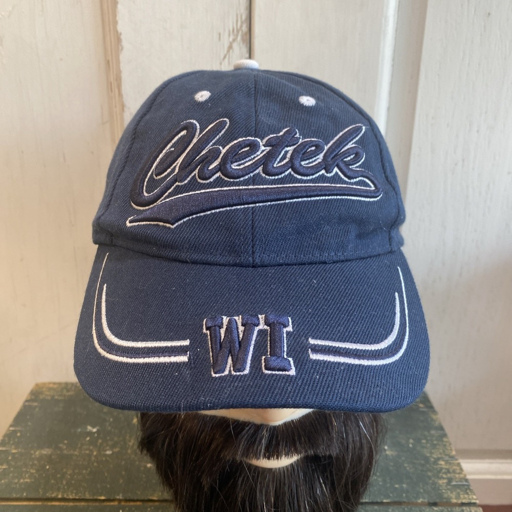 Vintage Chetek‎ WI Baseball Ball Cap Hat 1990's Blue Adjustable